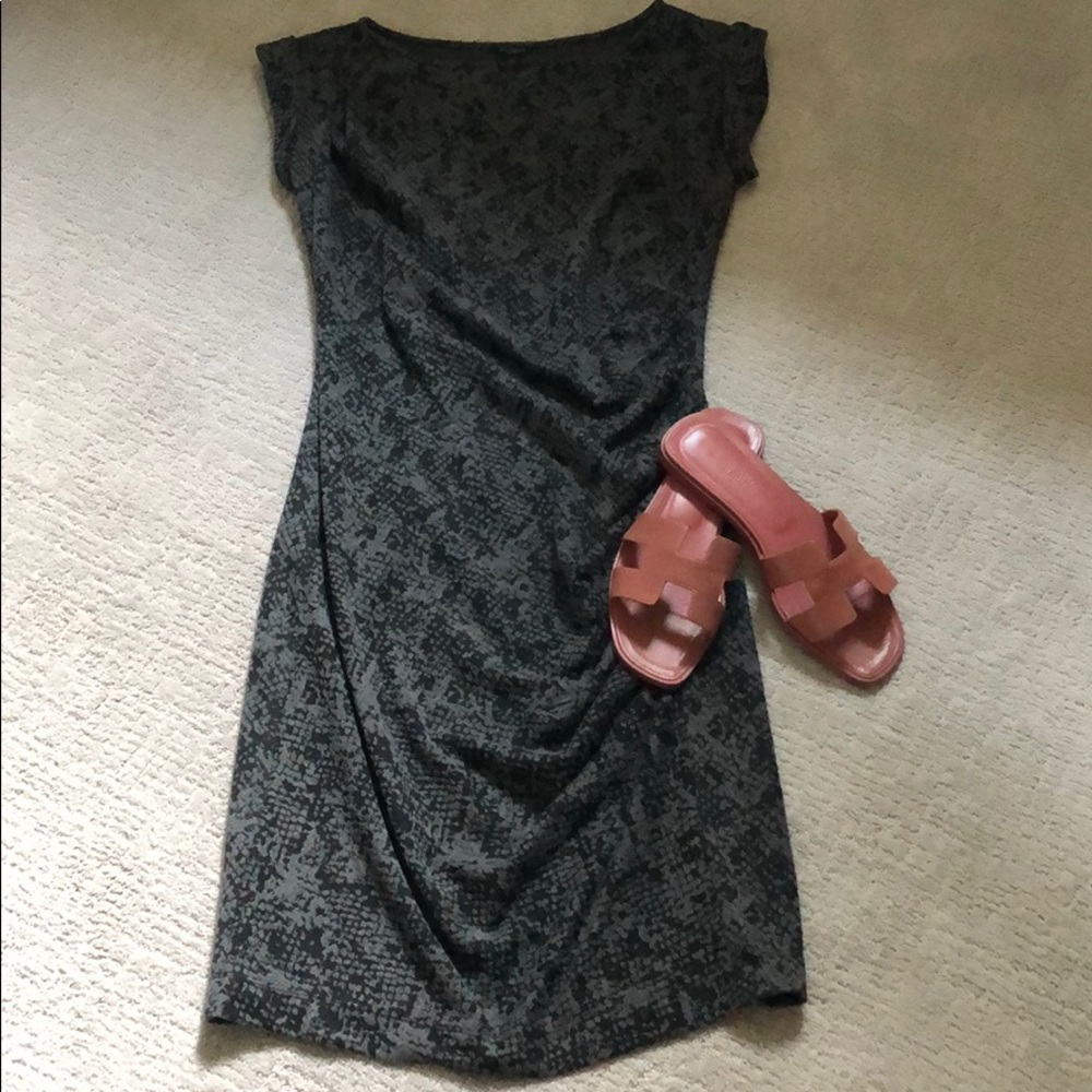 Ann Taylor Grey Snake Print Dress